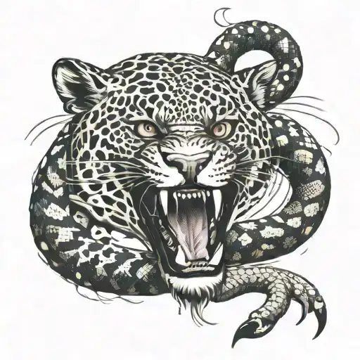 Angry Jaguar Fighting With Snake