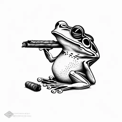 Frog Smoking Cigar