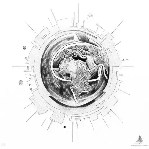 Black Bodybuilder With Planet Earth On His Shoulders