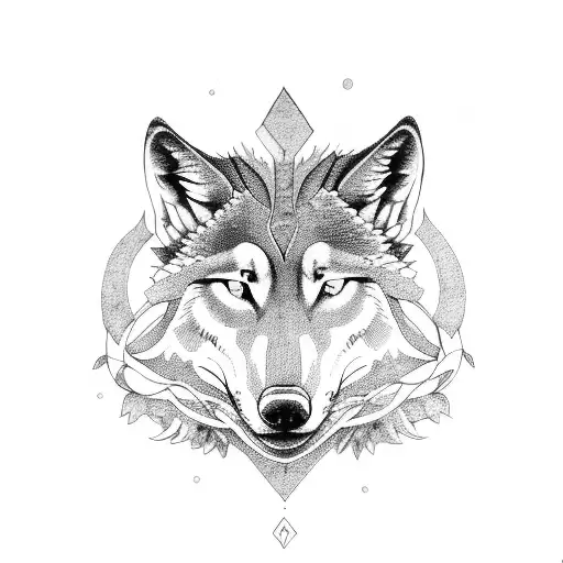 A Majestic Medusa With A Wolf Companion Standing On A Mountain Peak