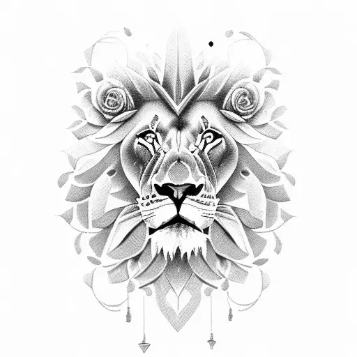Lion Made Of Roses