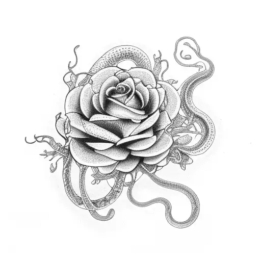 Fineline Snake And Flowers