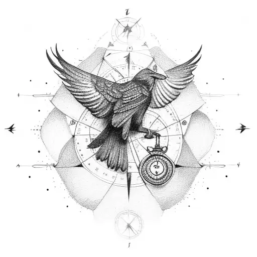 Crow With Compass