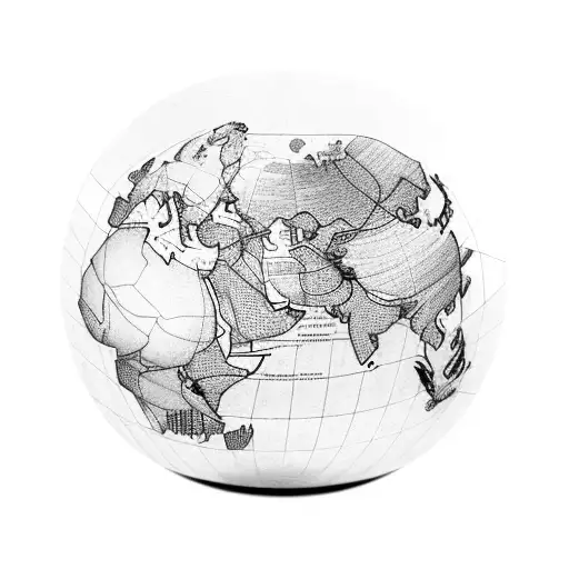 A Globe With A Trail Of Airplane Routes Connecting Different Continents