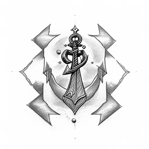 Shepherd's Staff And Anchor And Cross