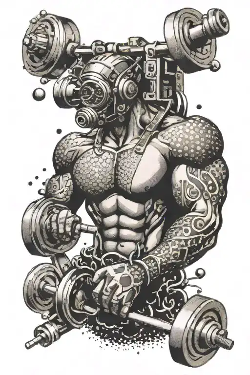 Tatoo For Diver And Music Enthusiast Lifting Weights