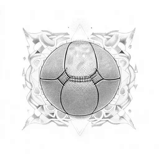 A Dotwork Representation Of A Football Field With A Lighting Tiara