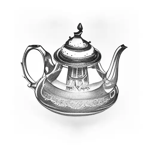 Dainty Vintage Tea Pot With Flowers Sticking Out With A Script G In The Middle Of The Tea Pot