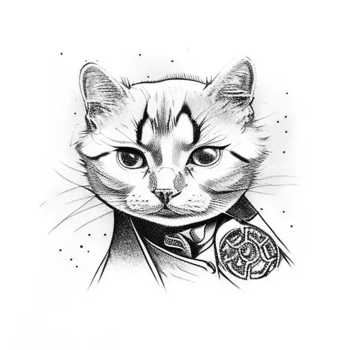 Tuxedo Cat In Van Gogh's Starry Night