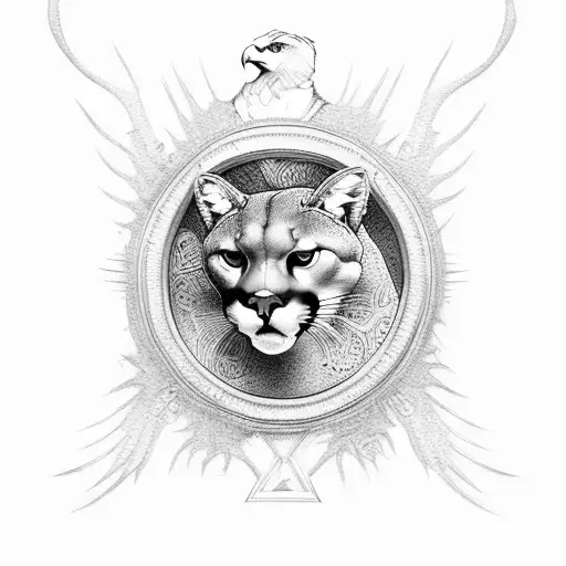 Cougar And Eagle In The Chest