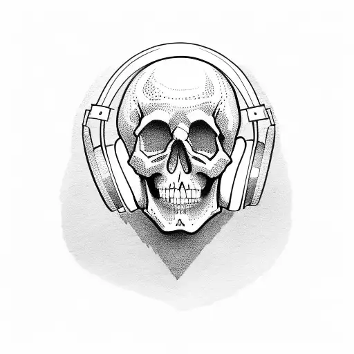 Skull Wearing Headphones