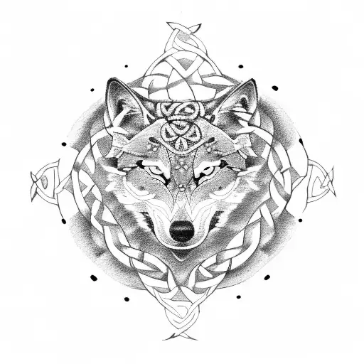 Celtic Wolf Circle Line