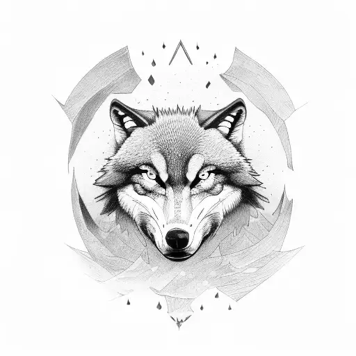 Angry Wolf On Shoulder And Neck