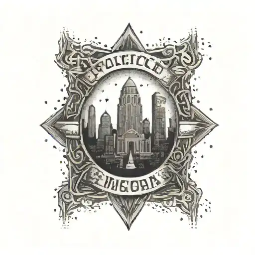 Police Badge With A Nocera Skyline