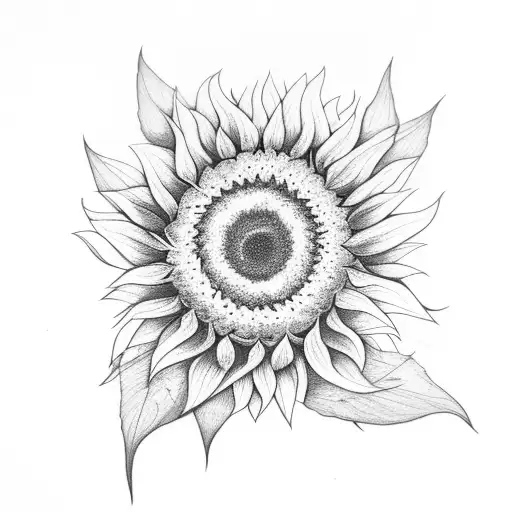 Sunflower With Leaves