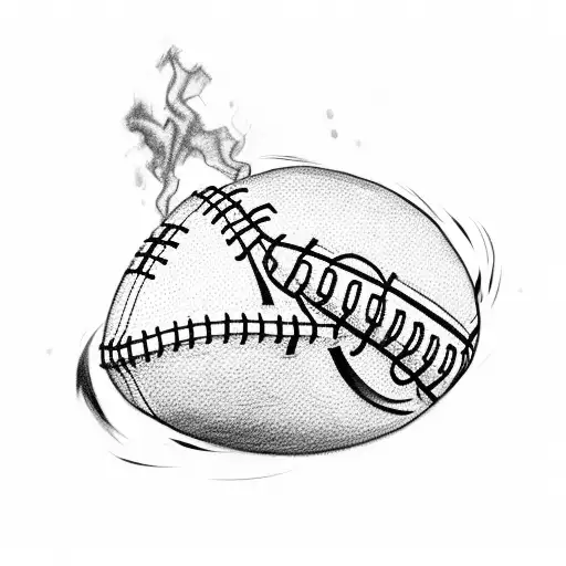 A Sketch Of A Football Player With A Paintbrush In One Hand And A Football In The Other