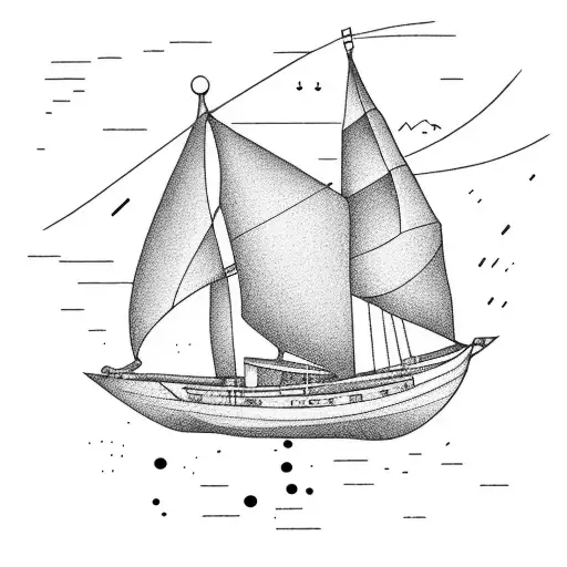 Sailing Boat Inside Square Out Of Line