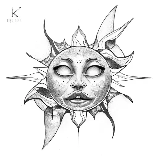 Sun With Letter K