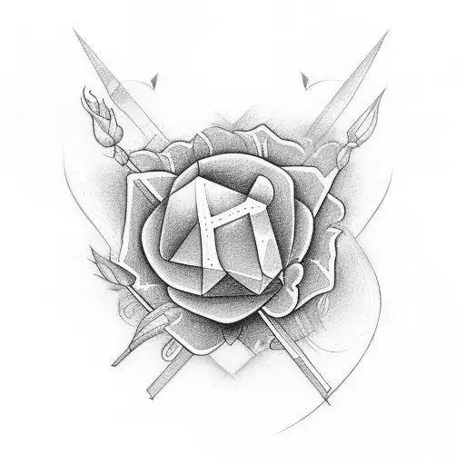 Aries Sign Withbirth Flower And 1998 Date