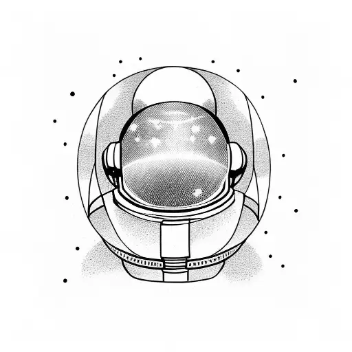 Astronaut With Reflection Of Earth In The Helmet