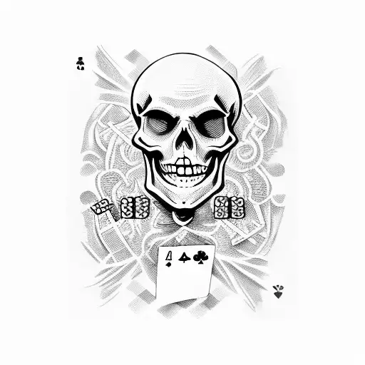 Skeleton Holding Playing Cards And Saying Shush