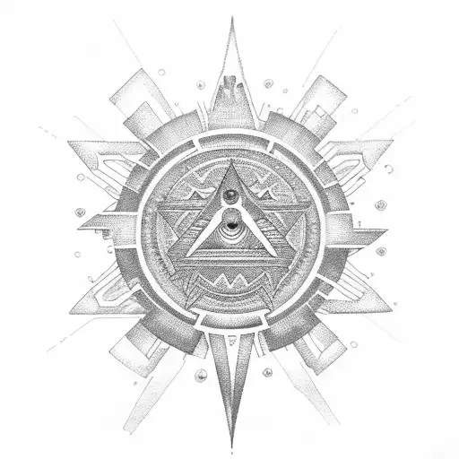 Electronic Circuits Aztec Sun Stone