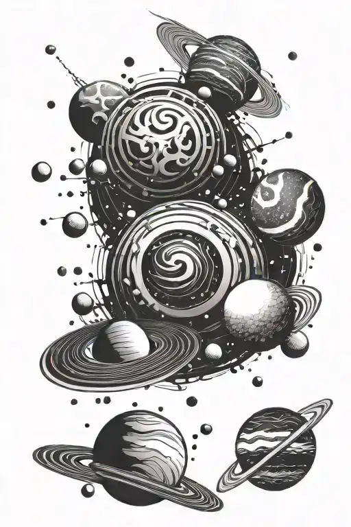 Planets Stars Spine Line