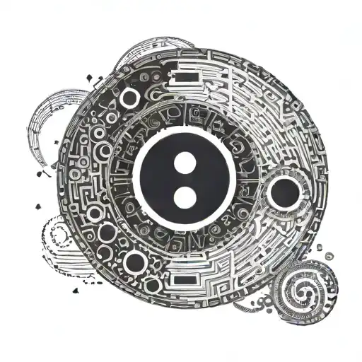 An Intricate Yin And Yang Symbol Made Of Programming Code And Music Notes