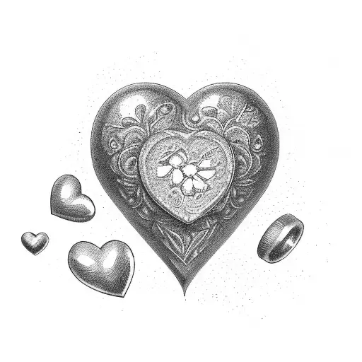 A Heart-shaped Dumbbell Surrounded By Blooming Money Flowers