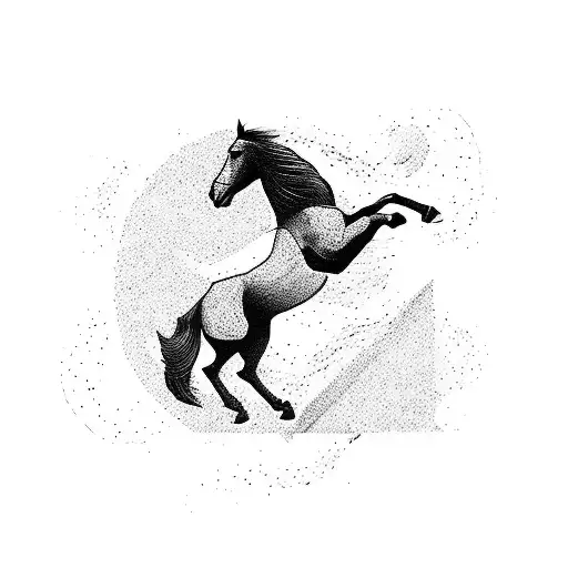 A Silhouette Of A Horse Jumping Over A Vinyl Record