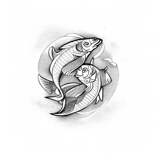 Pisces Sign With Flowers