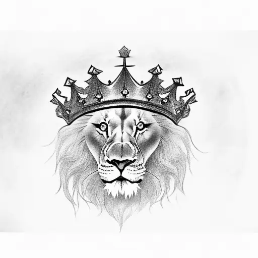 Lion With Crown With Word King Above