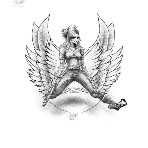 Angel Doing A Bicycle Kick