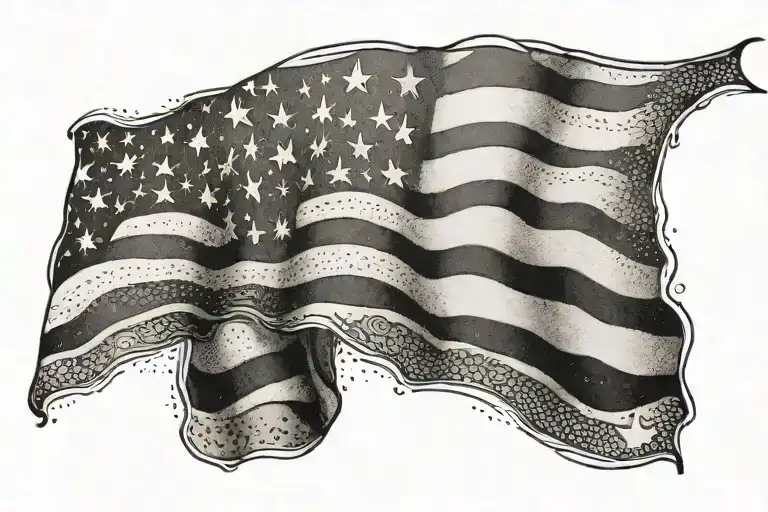 Black American Flag Waving
