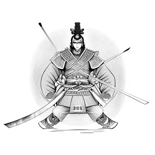 A Samurai Warrior Holding A Basketball
