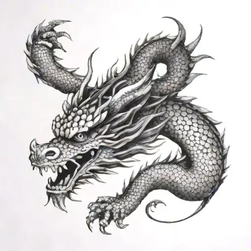 Japanese Dragon On Left Bicep