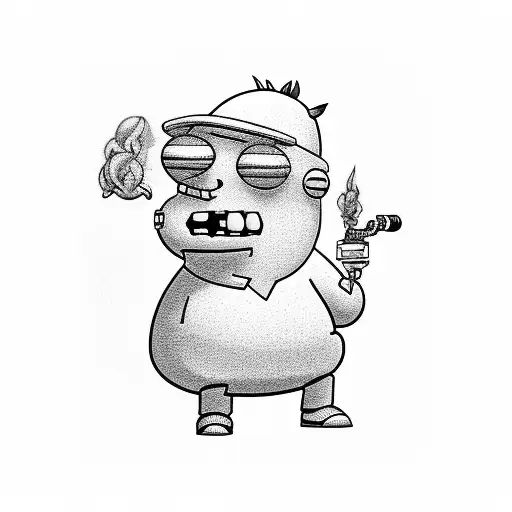 Stewie Griffin From Family Guy Smoking A Pipe