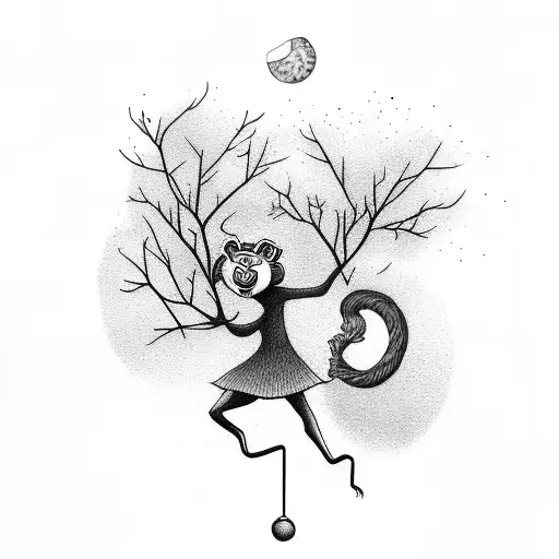 New School Monkey Swinging From Tree