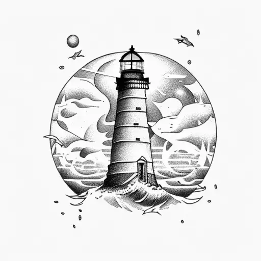 Lighthouse Inside A Light Bulb