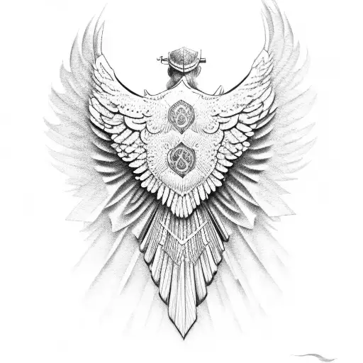 Open Eagle Wings On Back Of Shoulder