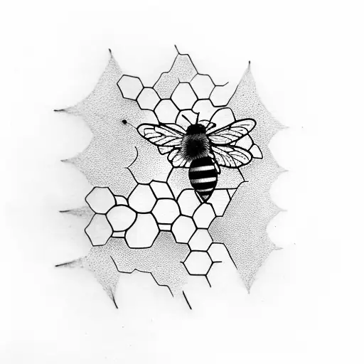 Honeycomb With Bee