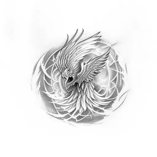 Desempregado Portrayed As A Phoenix Rising From Ashes