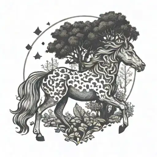 Unicorn In Forest