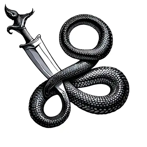 Minimalistic Snake Wrapping A Dagger