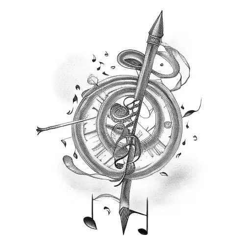 Music Note Into Spear