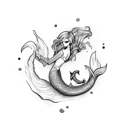 Mermaid Tail With Anchor