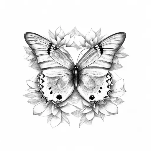 Butterfly But The Right Wing Is The Letter C Made Out Of Flowers