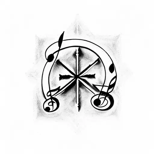 Christian Cross With Music Notes