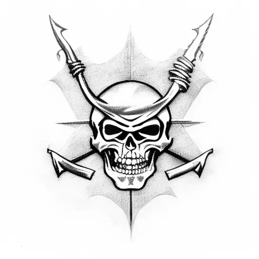 A Logo That Symbolizes A Group Of Pirates Who Love Dark Music And Rum For A Group Called R Team