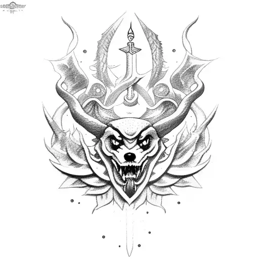 Cerberus Sword Rose Wings Libra